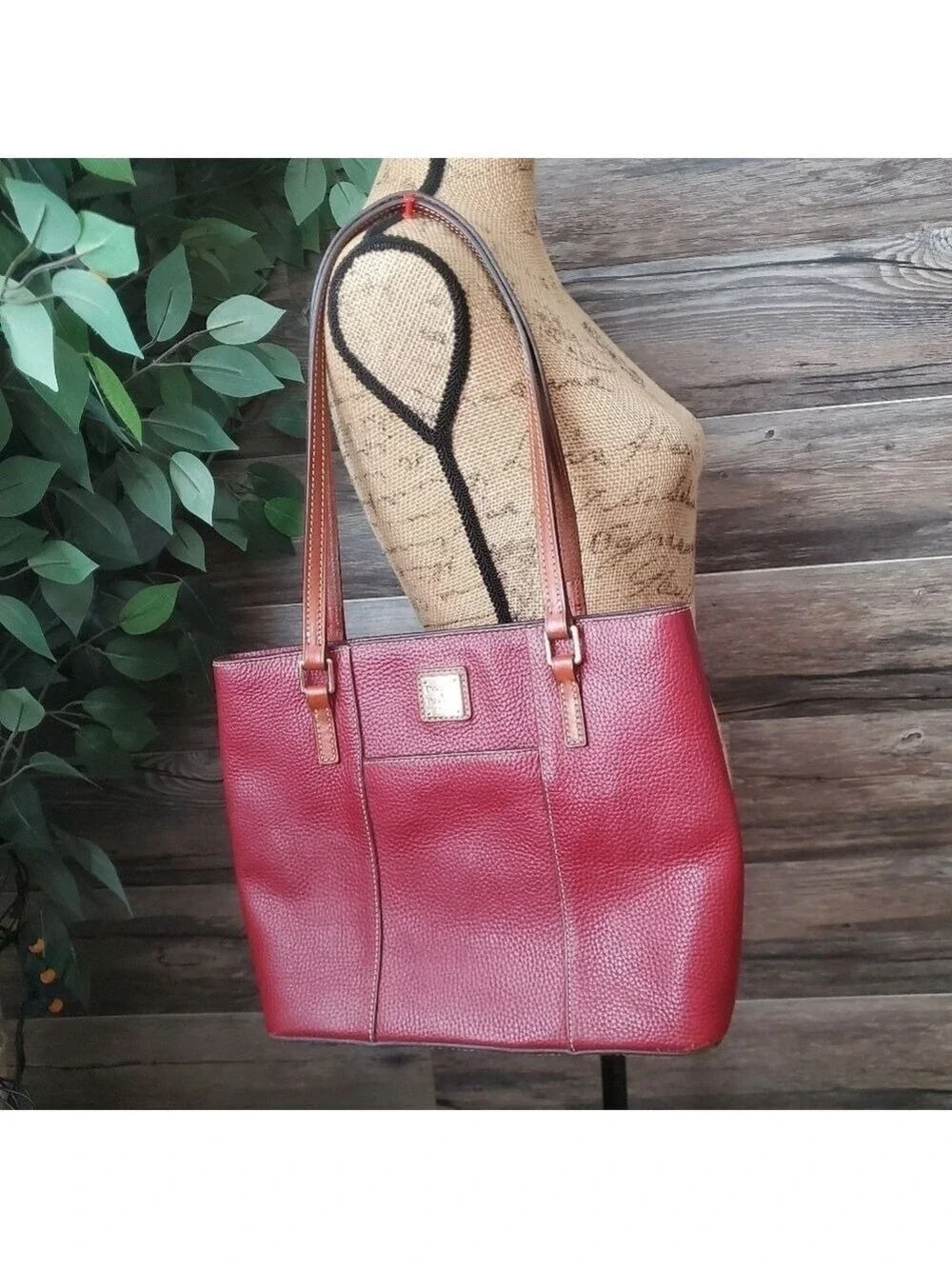 Dooney & Bourke Red Cranberry Leather Shoulder Bag